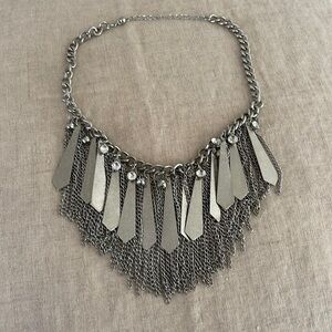 Fringe chainmail statement necklace